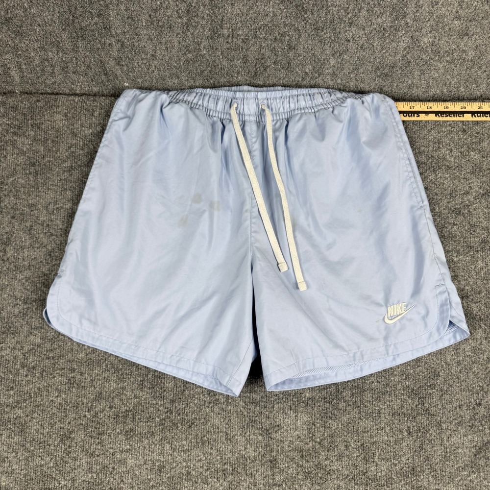 Nike Shorts Mens Size M Light Blue Mesh Lined Athletic Swim Drawstring Stained